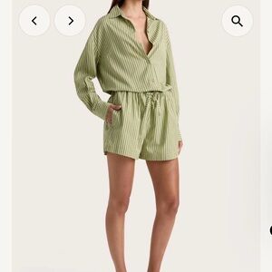 Faithfull the Brand Green Striped Top